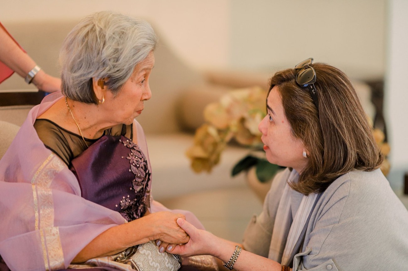 Two women in conversation